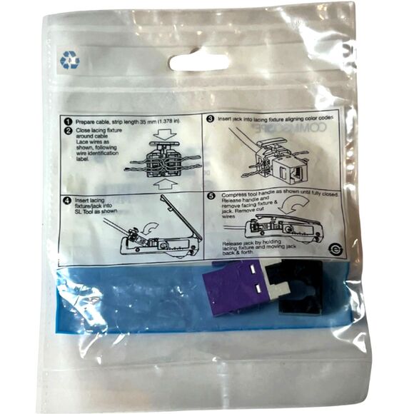 Lot of 25 CommScope Uniprise SL-Series Modular Jack RJ45 CAT6A USL10G-VIO Violet - Picture 2 of 3